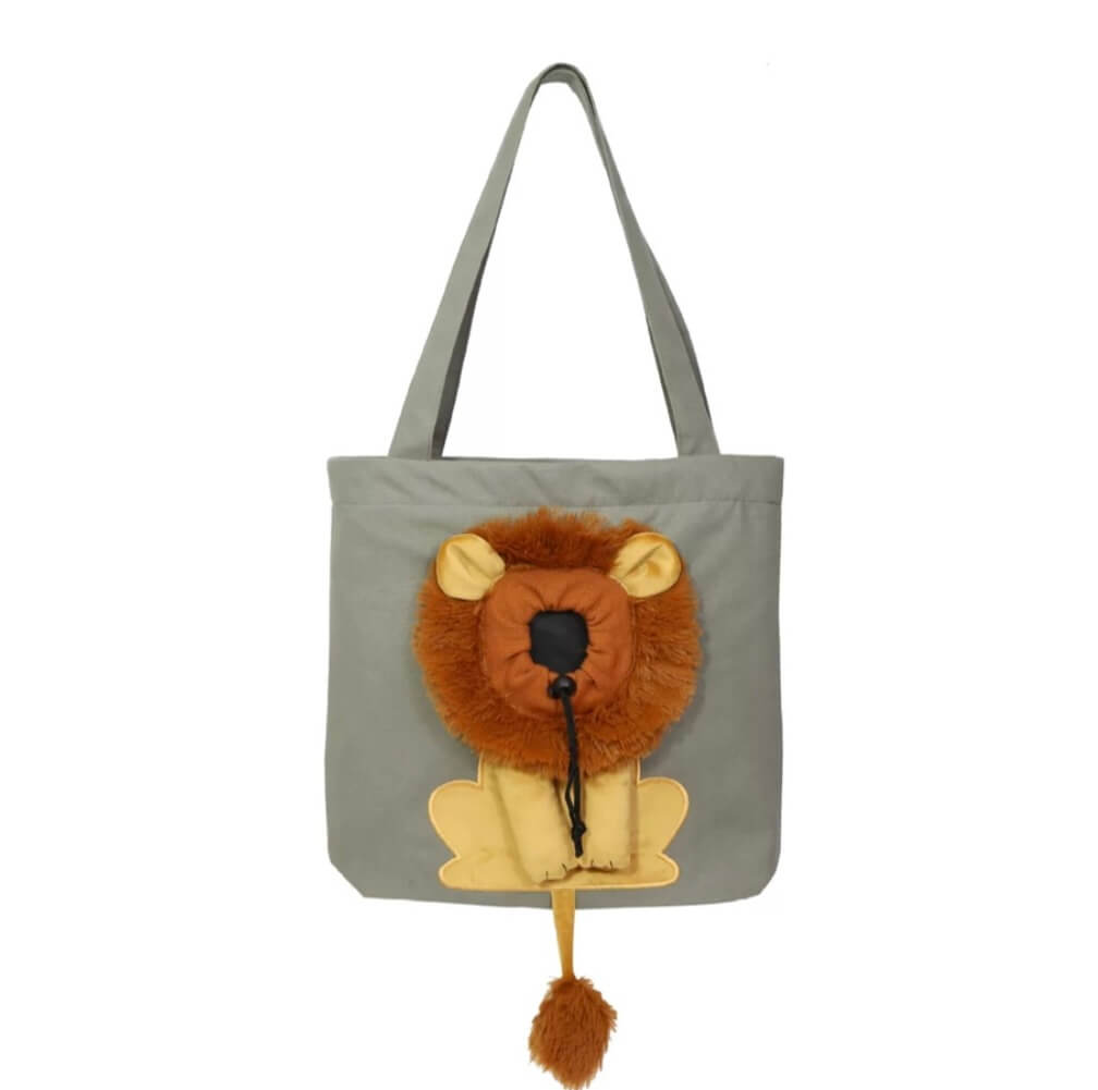 Lion Cat Carrier Bag | Canvas Tote Handbag Cat Carrier | Bag With Hole For Cat Head | Pet Grow