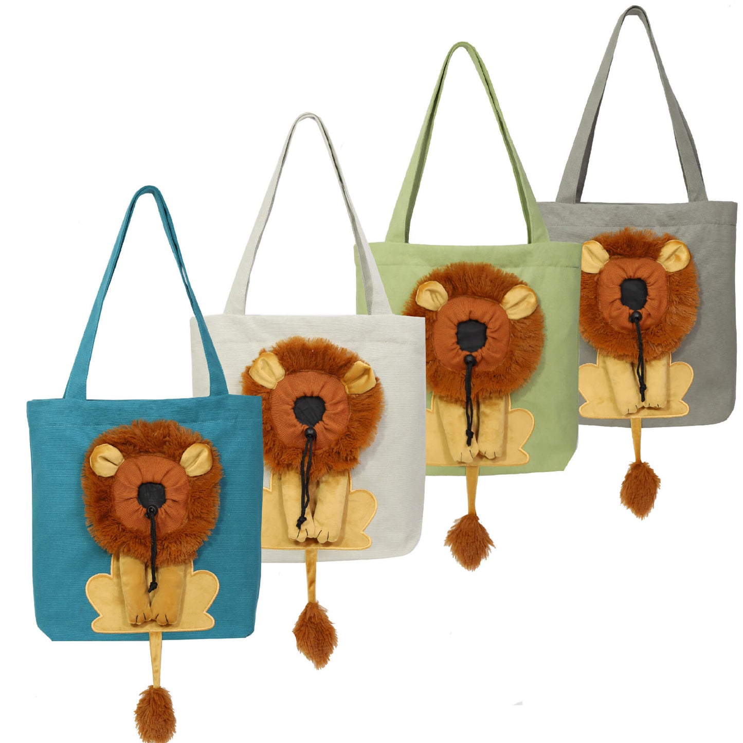 Lion Cat Carrier Bag | Canvas Tote Handbag Cat Carrier | Bag With Hole For Cat Head | Pet Grow